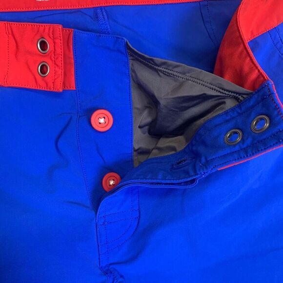 Rhone Men's Size 34 Blue Red Color block Board Shorts Swim Trunk Buttoned - Picture 7 of 12